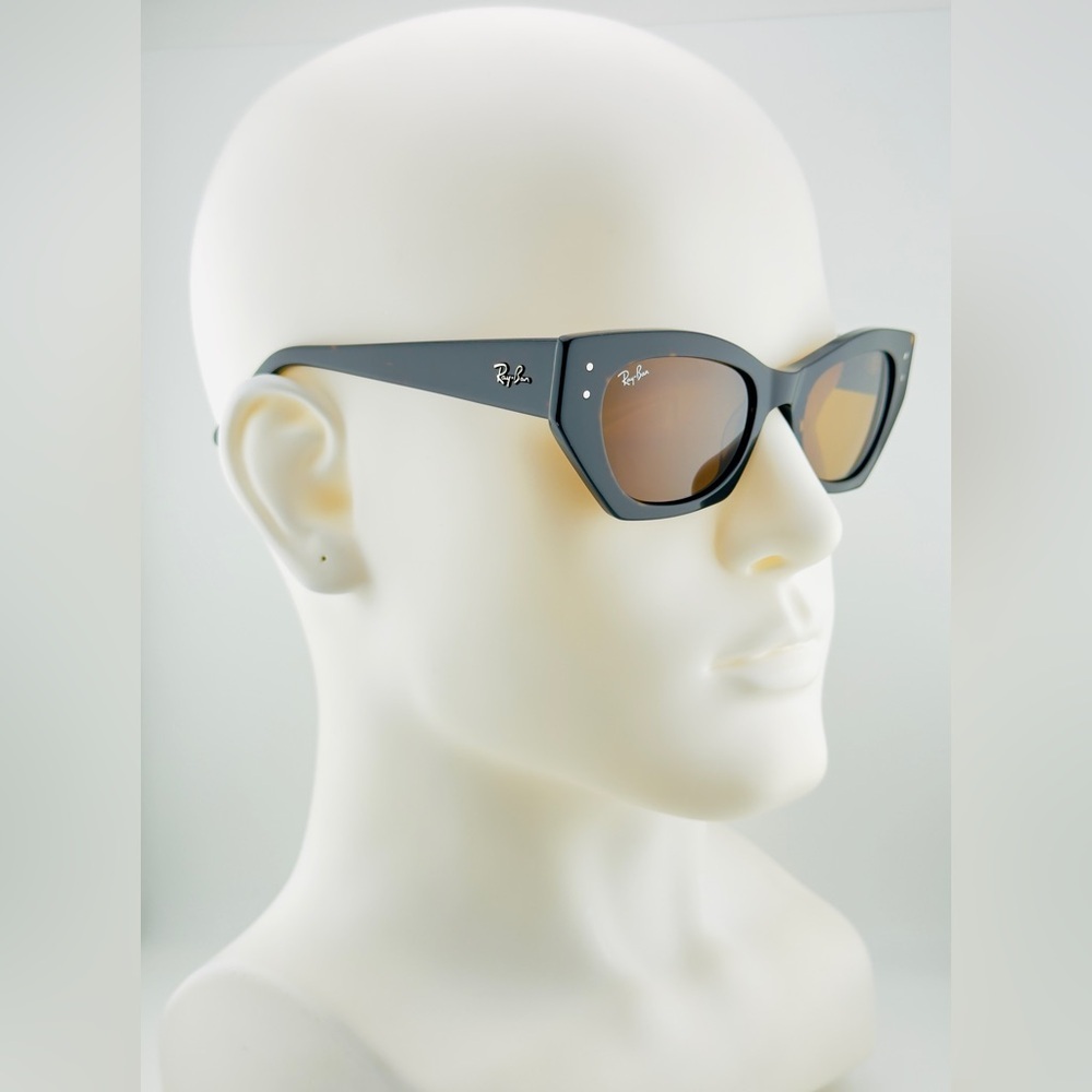 Ray-Ban Zena Bio-Based Women Sunglasses Polished Havana Frame with Brown Lenses - Picture 4 of 13